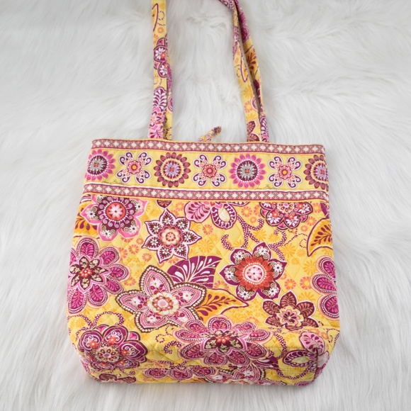 Vera Bradley Bags Vera Bradley Quilted Pink And Yellow Floral Tote